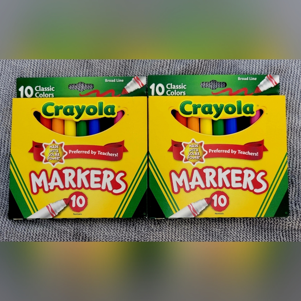 2 10ct Packs Crayola Broad Line Markers Classic Colors 20 Markers Total!